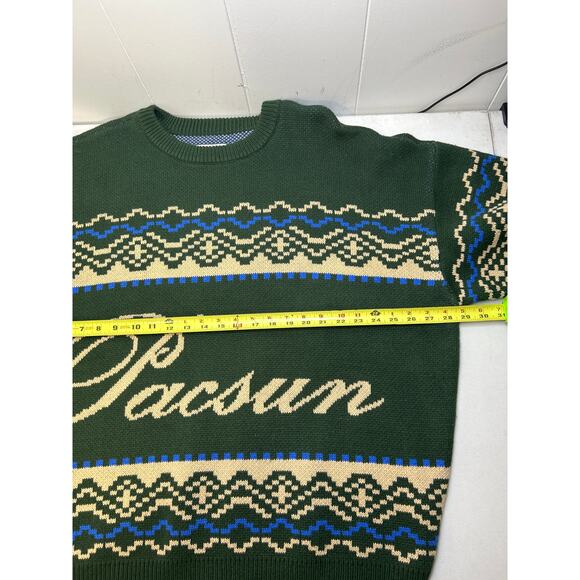 Pacsun Green Fairisle Crew Sweater in Green. Size XL. NWOT - Picture 7 of 8